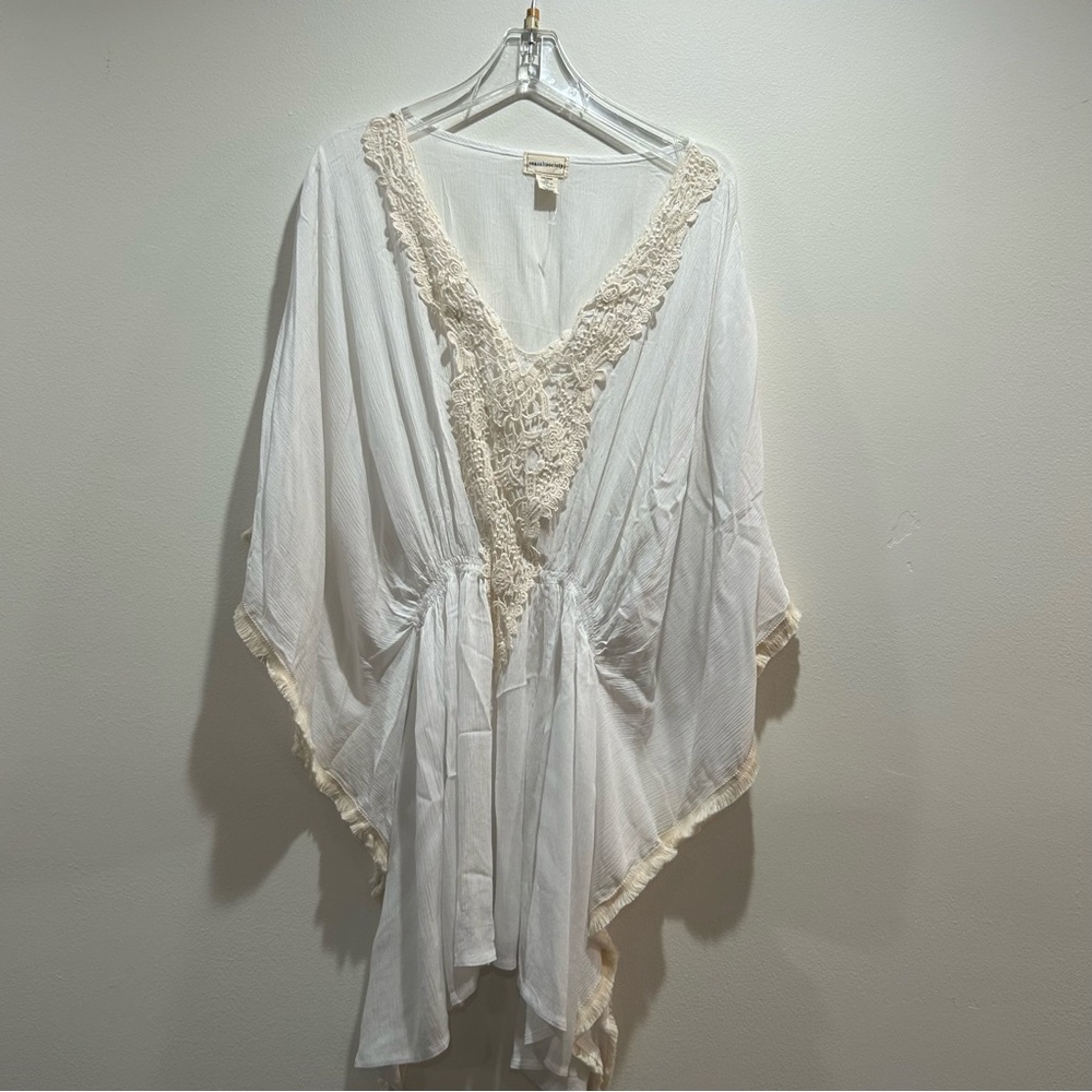 NWOT Seasalt Society beach lace white coverup Size L/XL